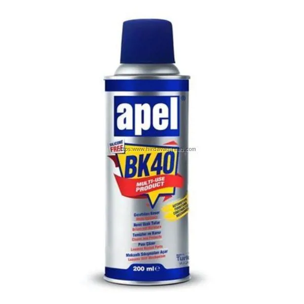 Apel BK-40 (WD-40 tipi) pas sökücü (yağlayıcı, çok amaçlı sprey) - 200 ml - Apel Tutkal - Ürün Görseli 1