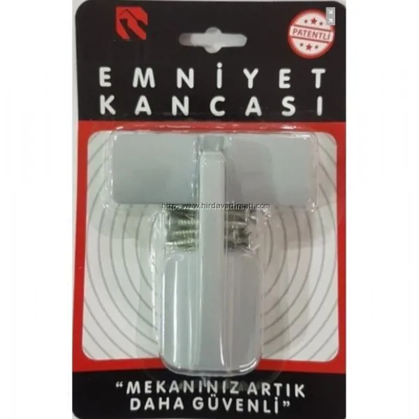 Pimapen (alüminyum) kapılar için hırsızlara karşı (levyeyle açılmayı önleyici) lüks emniyet kancası (kilidi) - GRİ - Ürün Görseli 1