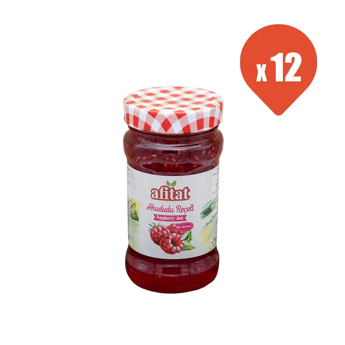 Afitat Ahududu Reçeli 380 gr x 12 - Afitat - Ürün Görseli 1
