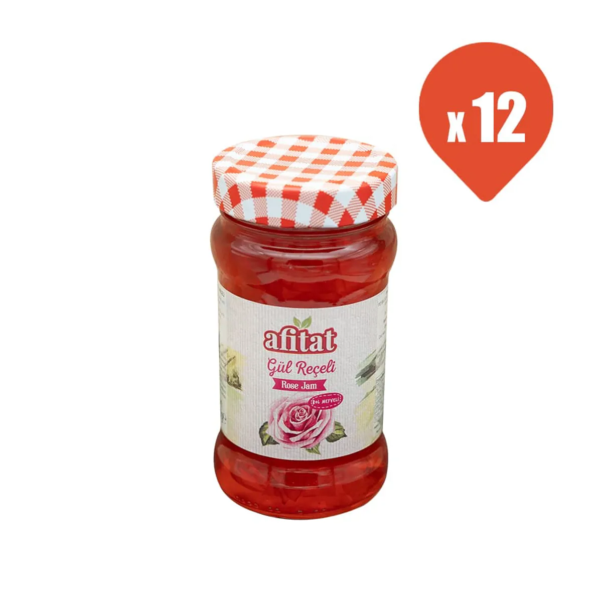 Afitat Gül Reçeli 380 gr x 12 - Afitat - Ürün Görseli 1