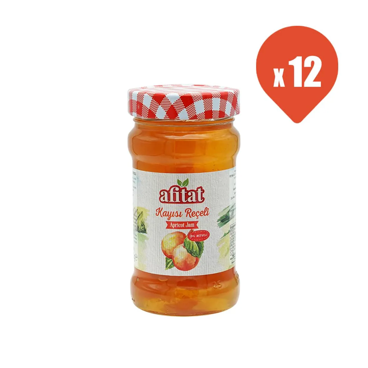 Afitat Kayısı Reçeli 380 gr x 12 - Afitat - Ürün Görseli 1