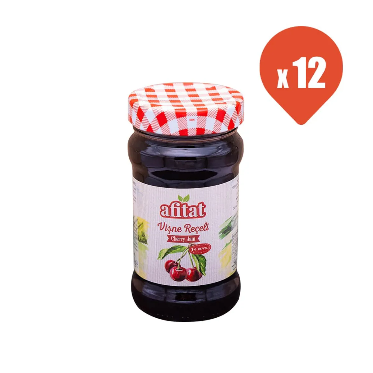 Afitat Vişne Reçeli 380 gr x 12 - Afitat - Ürün Görseli 1