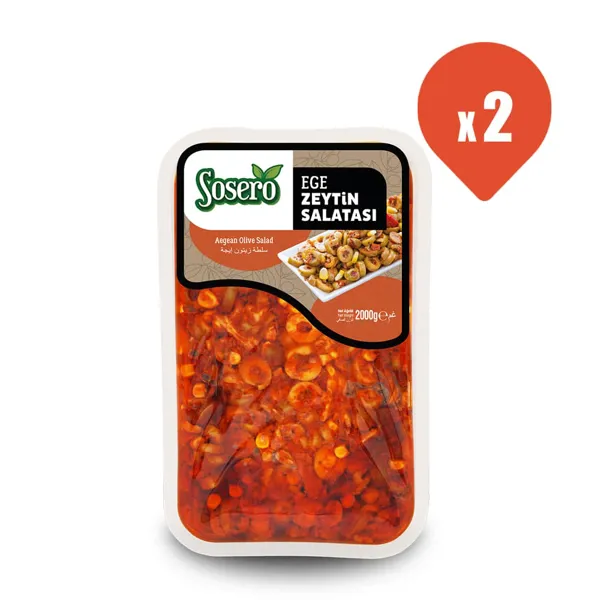 Sosero Ege Zeytin Salatası 1700 gr Tabak x 2 - Sosero - Ürün Görseli 1