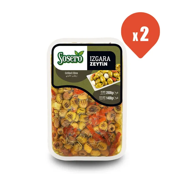 Sosero Grill Izgara Zeytin 1400 gr x 2 - Sosero - Ürün Görseli 1