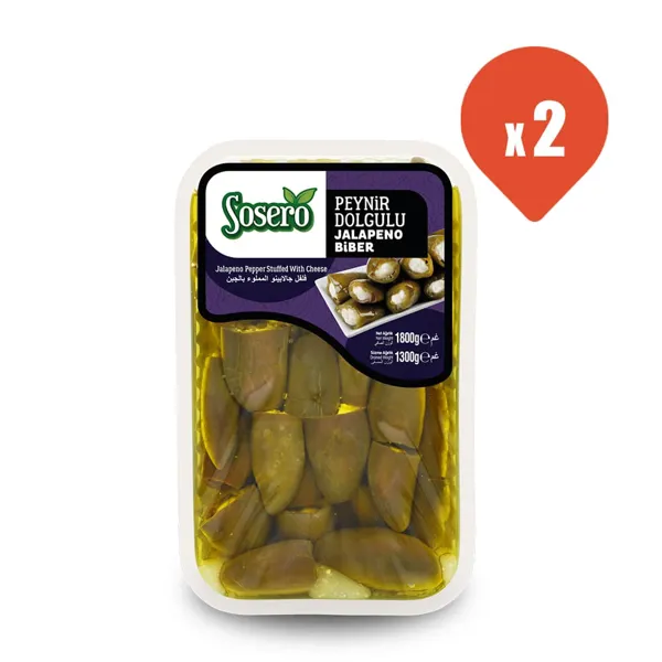 Sosero Peynir Dolgulu Jalapeno Biber 1300 gr x 2 - Sosero - Ürün Görseli 1