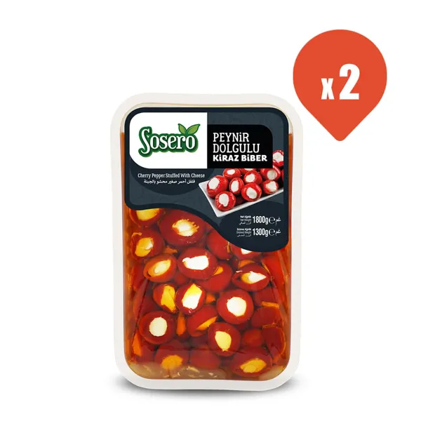 Sosero Peynir Dolgulu Kiraz Biber 1300 gr x2 - Sosero - Ürün Görseli 1