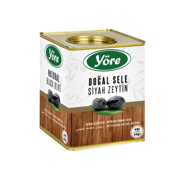 Yöre Gemlik Doğal Sele Gold Siyah Zeytin 9 kg Teneke (321-380) - Yöre - Ürün Görseli 1