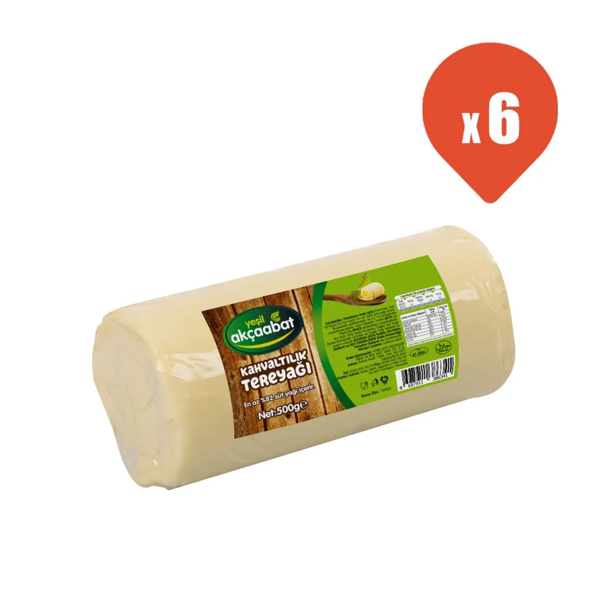 Yeşil Akçaabat Trabzon Tereyağı Tuzsuz 500 gr x 6 - Yeşil Akçaabat - Ürün Görseli 1