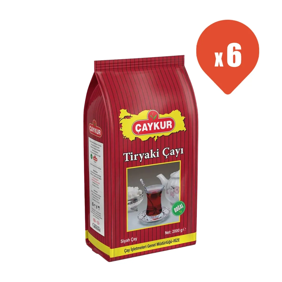Çaykur Tiryaki Dökme Siyah Çay 2 kg x 6 Adet - Çaykur - Ürün Görseli 1