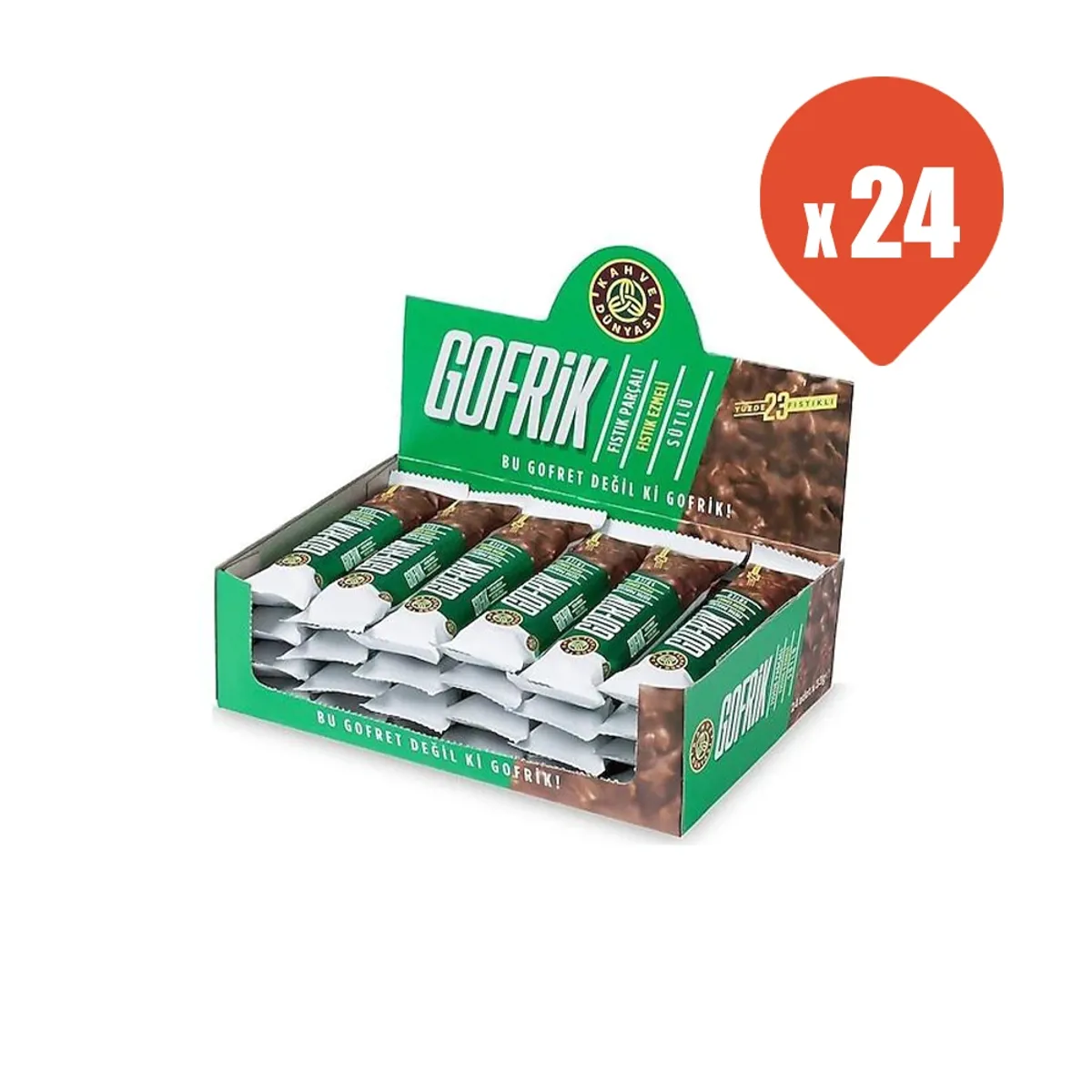 Kahve Dünyası Gofrik Antep Fıstıklı Sütlü 33 gr x 24 Adet - Kahve Dünyası - Ürün Görseli 1