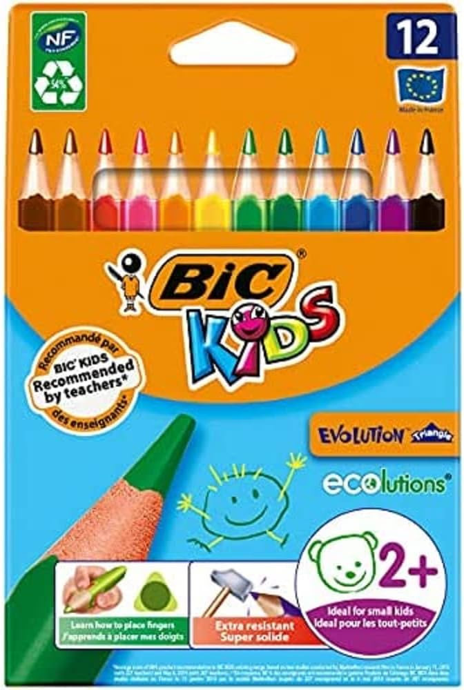 Bic Evolution Üçgen Jumbo Kuru Boya 12 Li