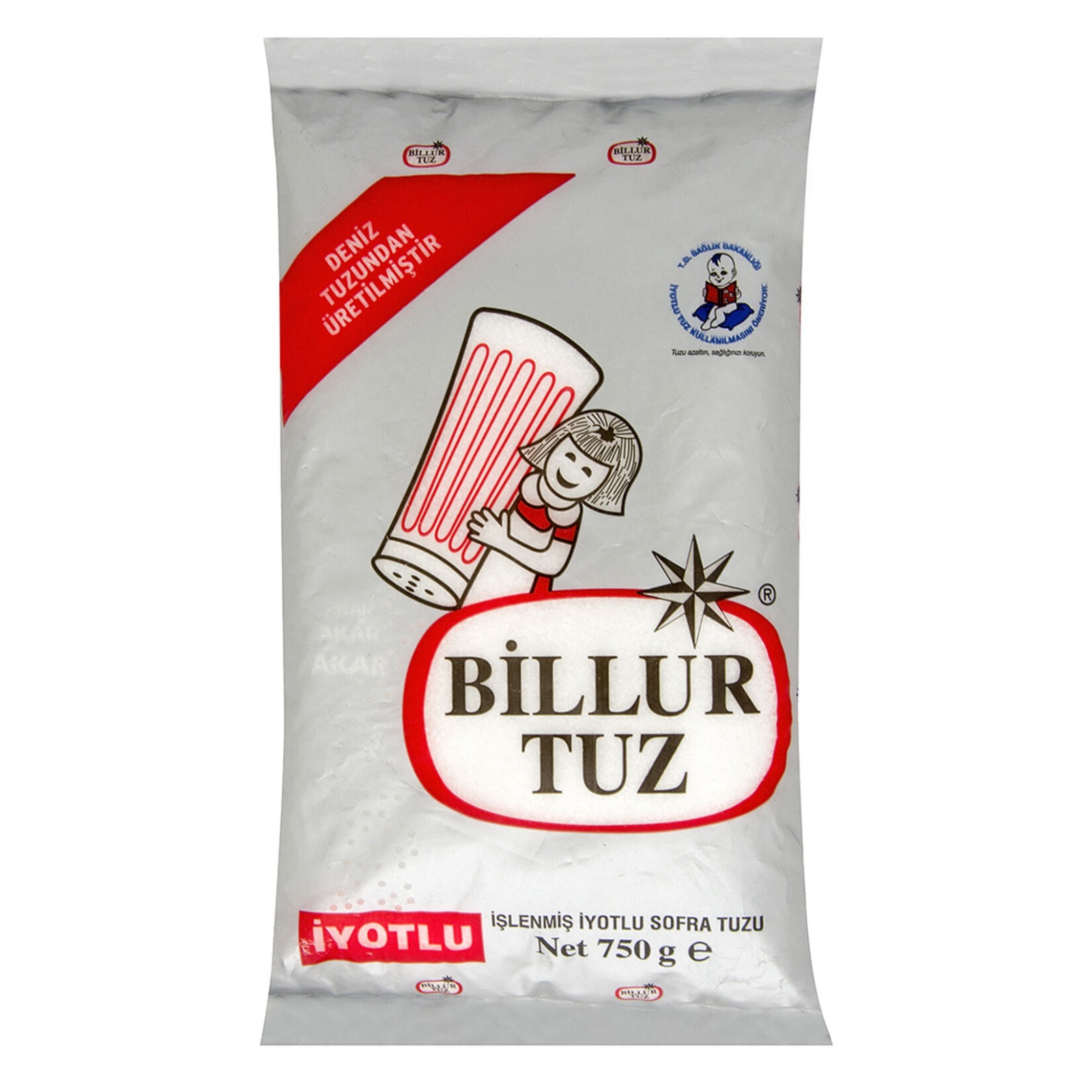Billur Tuz İşlenmiş İyotlu 750 Gr
