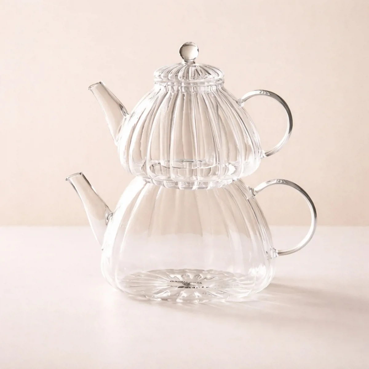 600 / 1000 ml Borosilikat Cam Demlik, Isıya Dayanıklı Cam Kapaklı Modern Çaydanlık - Ürün Görseli 1