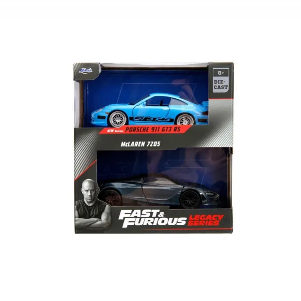 Jada Fast & Furious Twin Pack 1:32 Brian's Porsche 911 GT3 RS & Shaw's McLaren 720S - Jada Toys - Ürün Görseli 1
