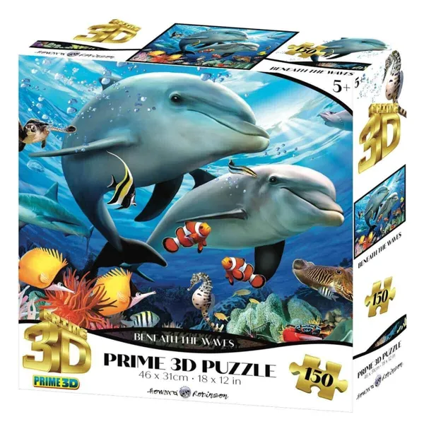Prime 3D - Dalga Altında Yunuslar - 150 Parça Puzzle PRM/10897 - Prime 3D - Ürün Görseli 1