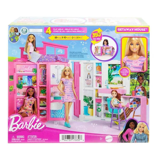 Barbie Portatif Tatil Evi Bebek ve Oyun Seti HRJ77 - Barbie - Ürün Görseli 1
