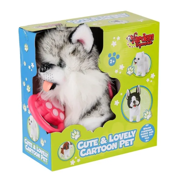 Peluş Tasmalı Yürüyen Husky Köpek - Vardem Oyuncak - Ürün Görseli 1