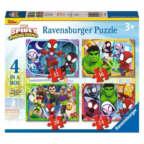 4 Puzzle Tek Kutuda Spidey - Ravensburger - Ürün Görseli 1