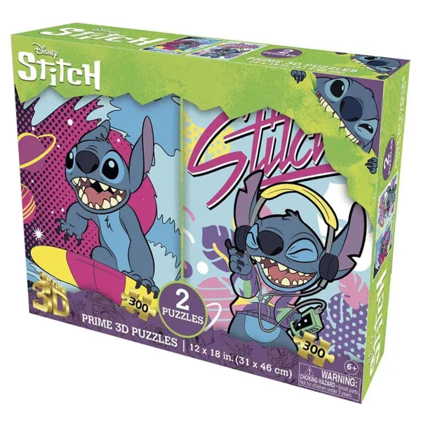Prime 3D - Disney Stitch - 300 Parça İkili Puzzle PRM/10274 - Neco Toys - Ürün Görseli 1