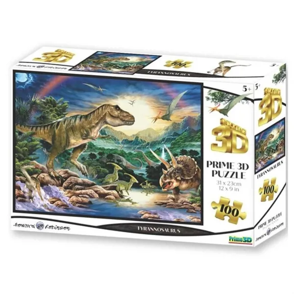 Prime 3D - Tyrannosaurus - 100 Parça Puzzle PRM/10526 - Neco Toys - Ürün Görseli 1