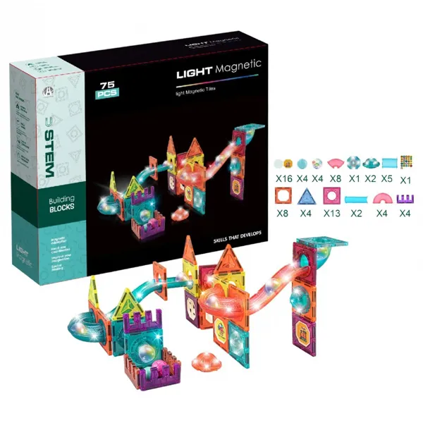 Magnetic Tiles Light Version 75 Parça CH1172 - Ürün Görseli 1