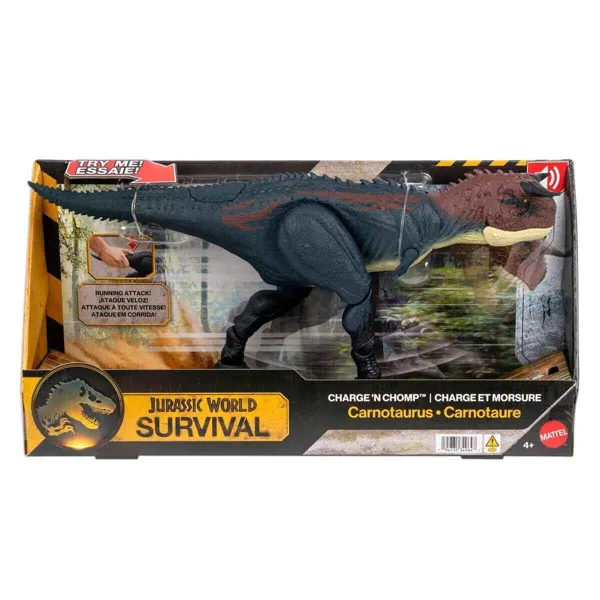 Jurassic World Charge N Chomp Carnotaurus Running Roaring Dinosaur Action Figure, Digital Play JKG85 - Mattel - Ürün Görseli 1