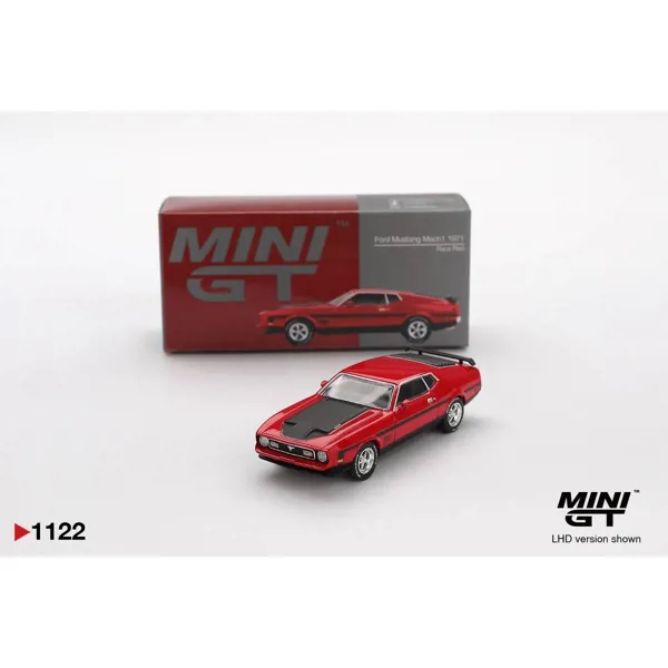 Mini GT 1/64 Ford Mustang Mach1 1971 Race Red MGT01122 - MINI GT - Ürün Görseli 1