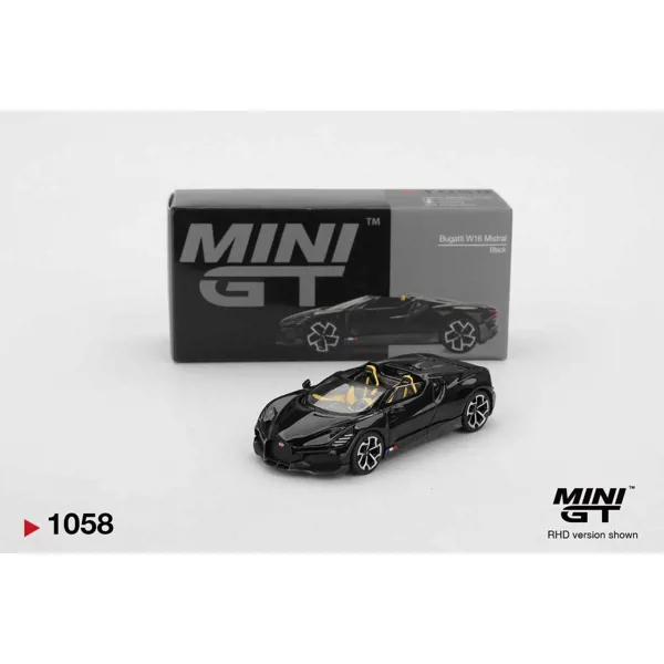 Mini GT 1/64 Bugatti W16 Mistral Black MGT01058 - MINI GT - Ürün Görseli 1