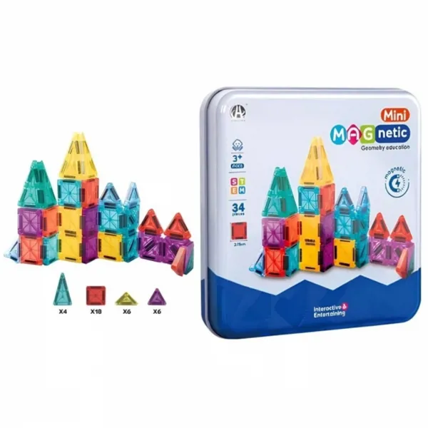 Mini Magnetic Puzzle Tin Box 3,75 Cm 34 Pcs Ch1474 - Ürün Görseli 1