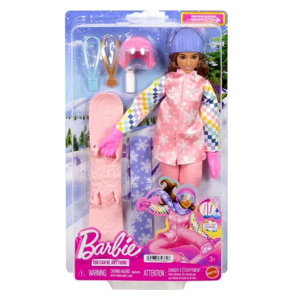 Barbie Snowboard Sporcusu Oyun Seti JKF78 - Barbie - Ürün Görseli 1
