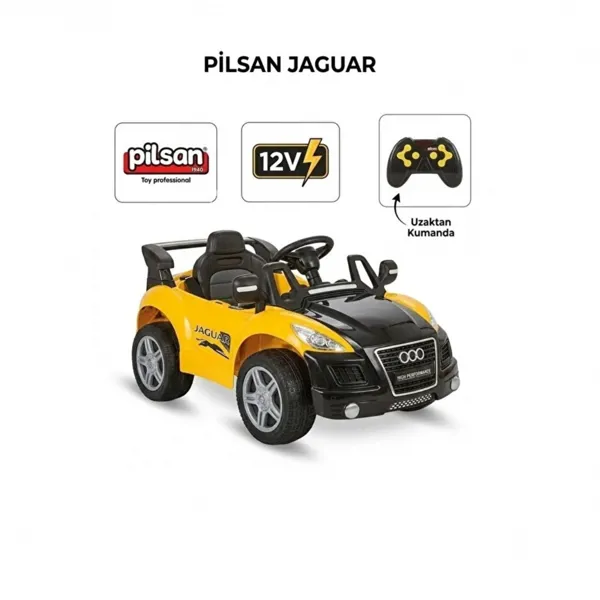 Pilsan Jaguar 12 W Kumandalı Akülü Araba Sarı 05 117 - Pilsan - Ürün Görseli 1
