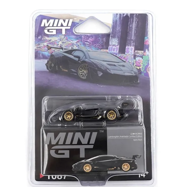 Mını Gt: 1/64 Lb Works Lamborghini Aventador Limited Edition Matte Black - Blister Paket - MINI GT - Ürün Görseli 1