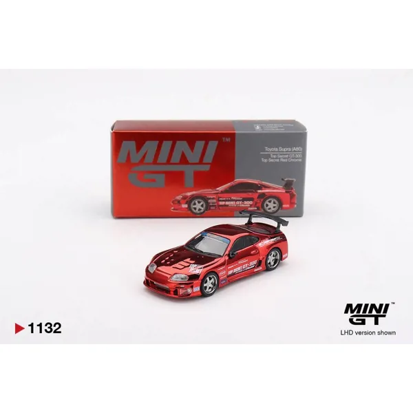 Mini GT 1/64 Toyota Supra (A80) Top Secret GT-300 Top Secret Red Chrome MGT01132 - MINI GT - Ürün Görseli 1