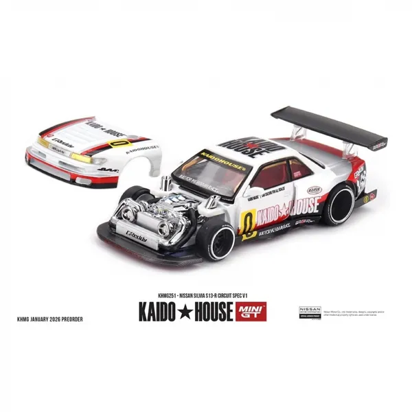 Mini GT 1/64 Kaido House Nissan Silvia S13-R Circuit Spec V1 KHMG251 - MINI GT - Ürün Görseli 1