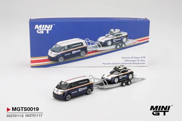 Mini GT 1/64 Porsche 911 Dakar #718 / Volkswagen ID. Buzz Porsche Centrum Gelderland Roughroads Set - MINI GT - Ürün Görseli 1