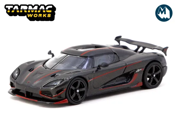 Tarmac Works 1/64 Koenigsegg Agera RS Black Carbon Fiber / Red Accents - TARMAC - Ürün Görseli 1