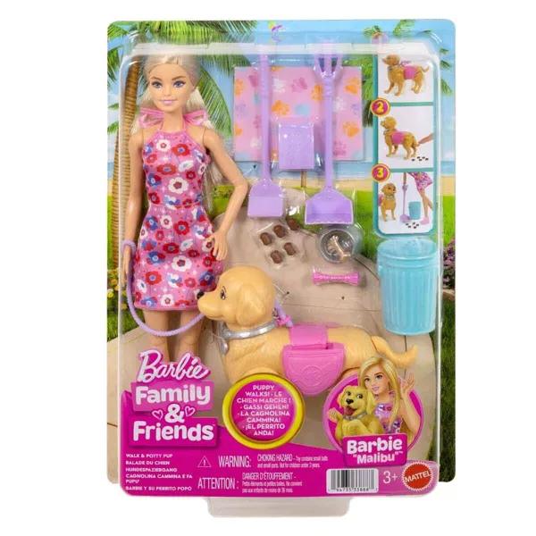 Barbie ve Köpekçiğin Yürüyüş Zamanı Oyun Seti JJB46 - Barbie - Ürün Görseli 1