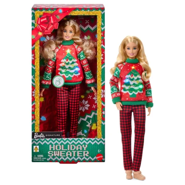 Barbie Signature Holiday Sweater Işıklı Kazaklı Barbie Bebek Ugly Sweater JML09 - Barbie - Ürün Görseli 1