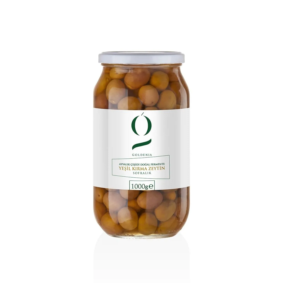 Sofralık Yeşil Kırma Zeytin  -650 gr Cam Kavanoz - Ürün Görseli 1