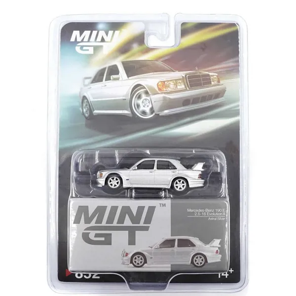 Mini GT 1/64 Mercedes-Benz 190E 2.5-16 Evolution II Astral Silver - Blister Paket MGT00852-BL - MINI GT - Ürün Görseli 1