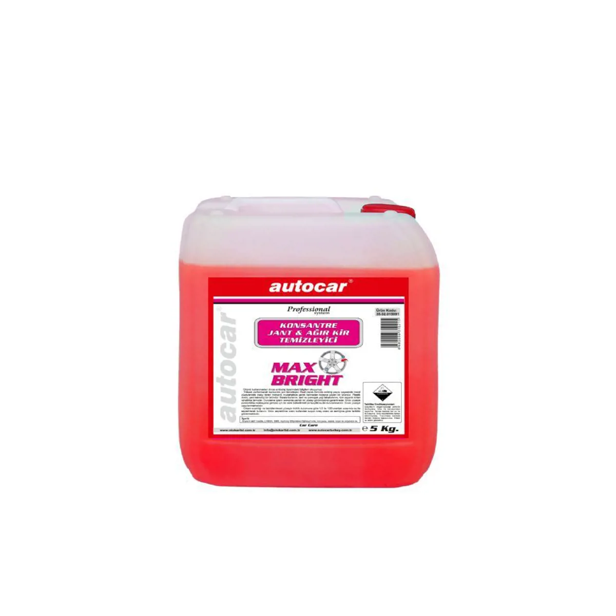 autocar 5KG MAX BRIGHT KONSANTRE JANT VE AĞIR KİRLİ YÜZEY TEMİZLEYİCİ 1/3-1/15 - Autocar - Ürün Görseli 1