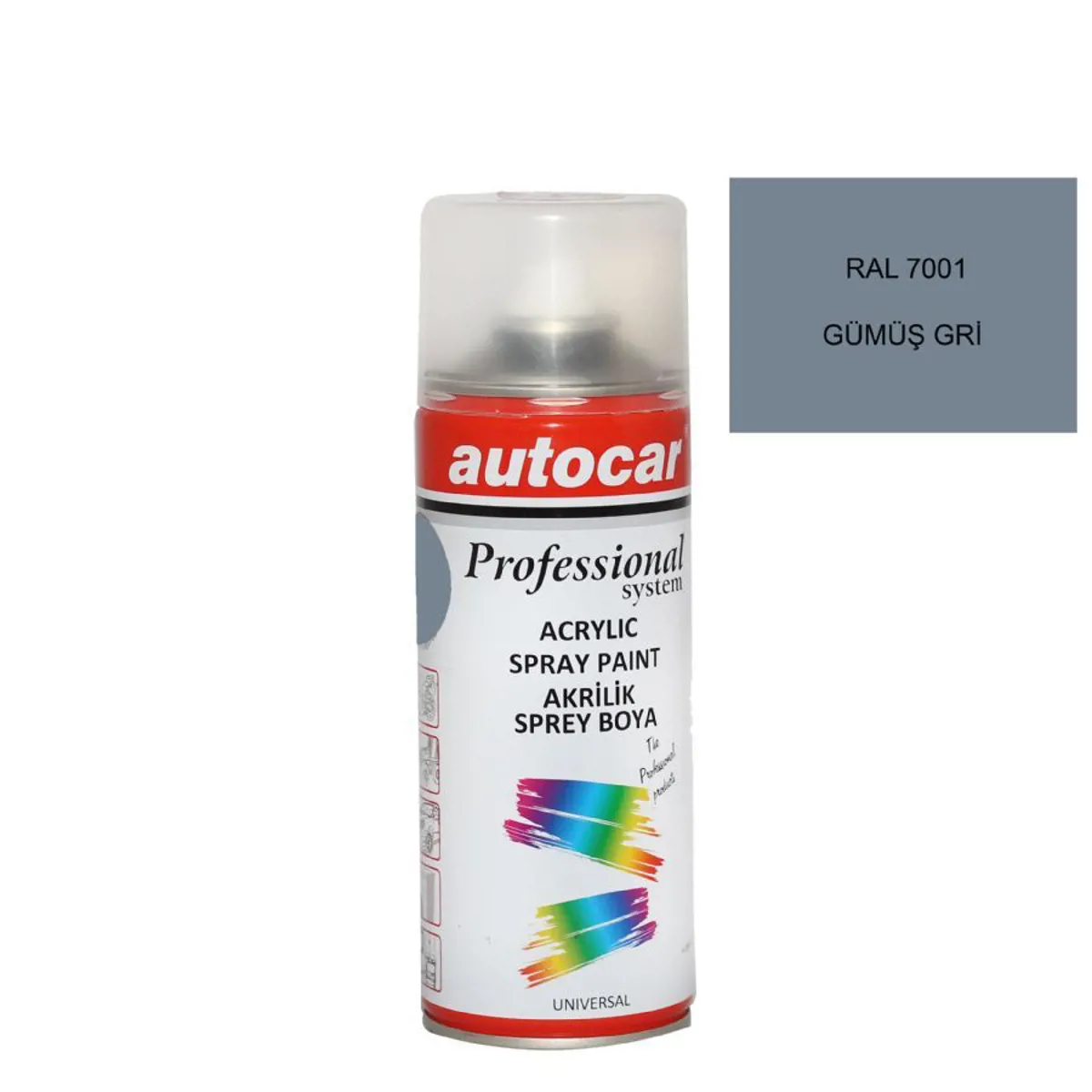 autocar RAL 7001 GÜMÜŞ GRİ ACRYLIC SPREY BOYA 400 ML -SILVER GRAY - Autocar - Ürün Görseli 1