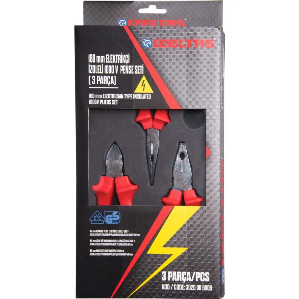 IZELTAS 160 MM ELEKTRIKÇI IZOLELI 1000 V  SETI ( 3 PARÇA ) - İzeltaş - Ürün Görseli 1