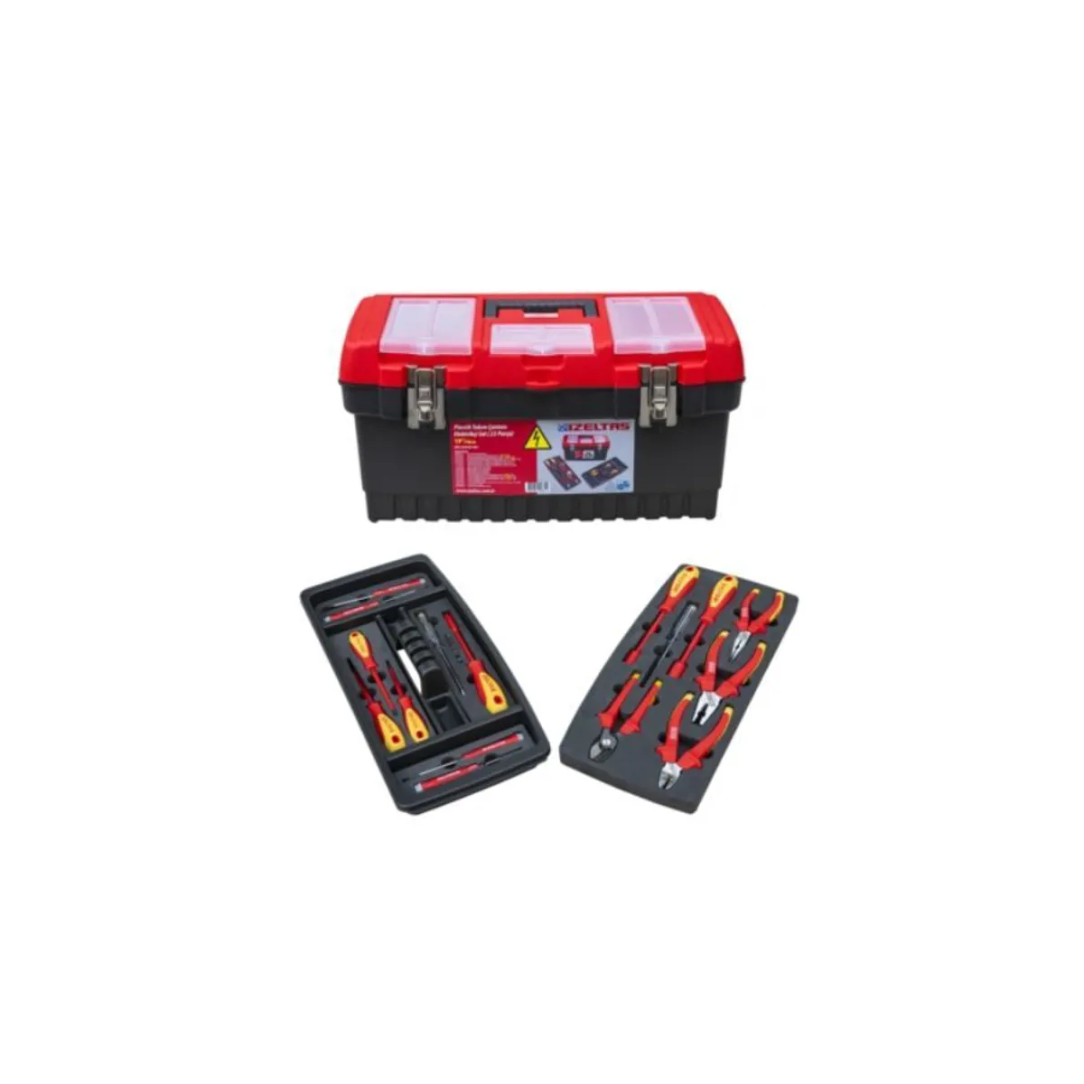 IZELTAS 19'' PLASTIK TAKIM ÇANTASI ELEKTRIKÇI SET DOLU (23 PARÇA) - İzeltaş - Ürün Görseli 1