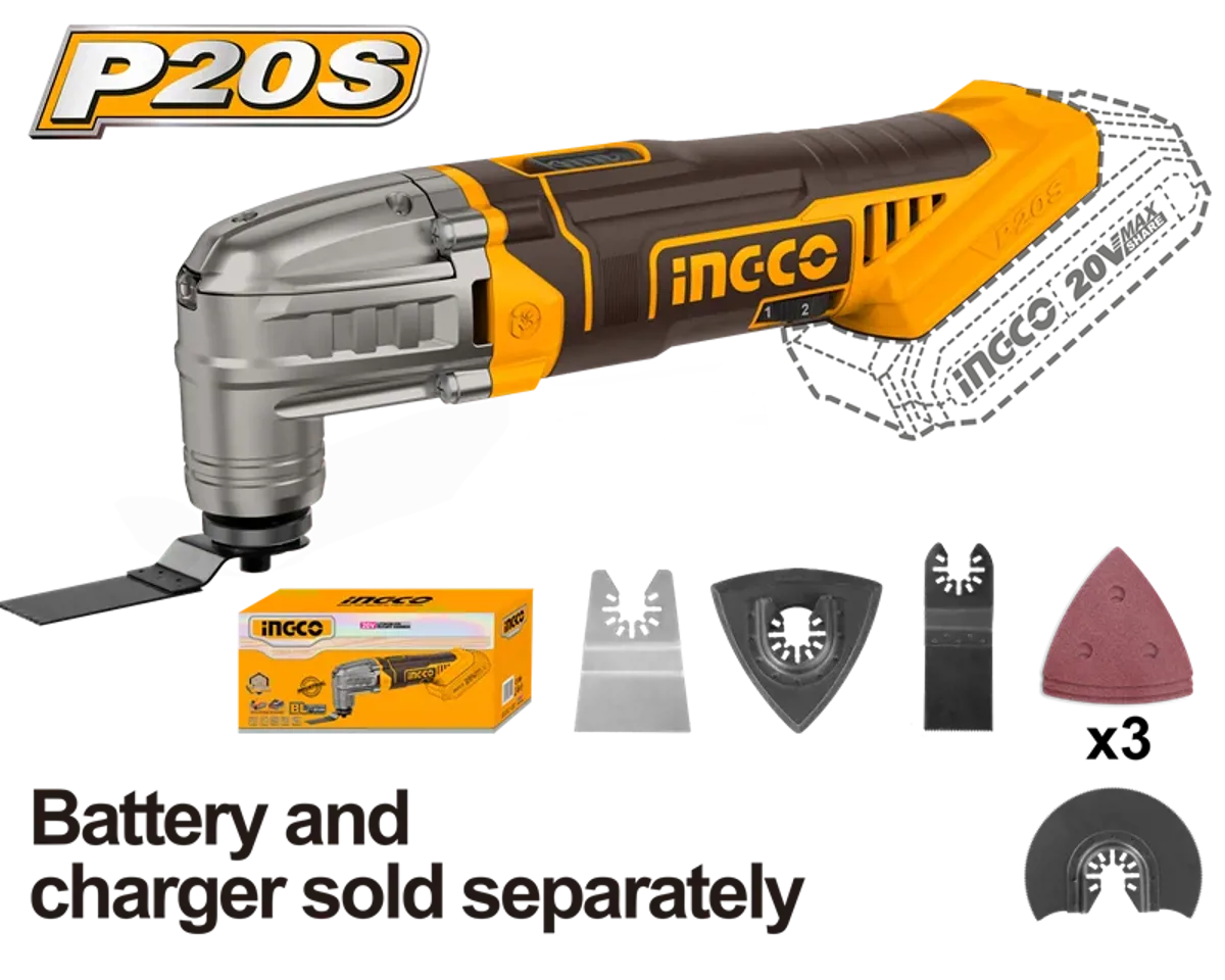 Lİ-ON AKÜLÜ MULTİSET 20V.2.0Ah AKÜ VE ŞARJ CİHAZI SETİ - INGCO - Ürün Görseli 1