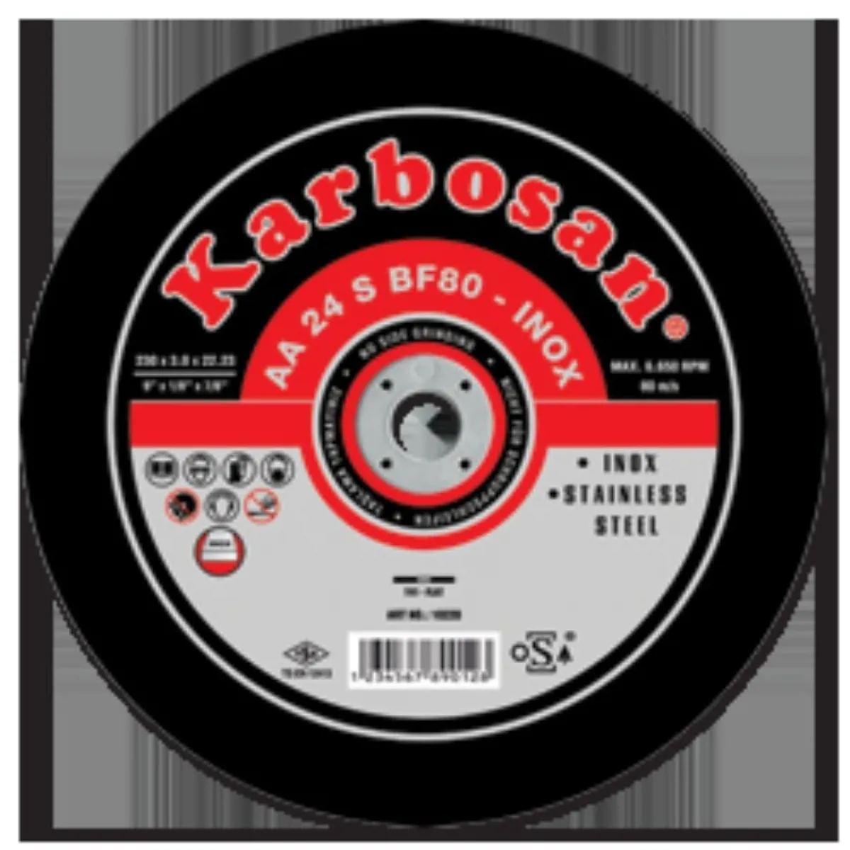 KARBOSAN INOX 115X1.0X22 DÜZİNCE METAL KESME TAŞI AA54R BF80 - Ürün Görseli 1