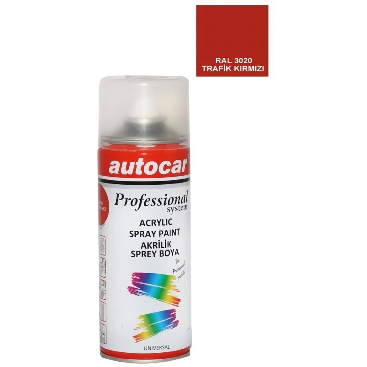 autocar RAL 3020 TRAFİK KIRMIZI ACRYLIC SPREY BOYA 400 ML -TRAFFİC RED - Autocar - Ürün Görseli 1