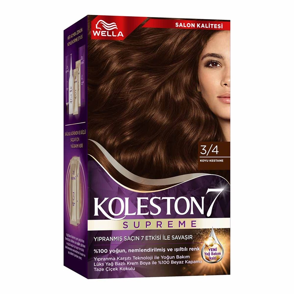 Koleston Tüp Saç Boyası 3/4 Koyu Kestane