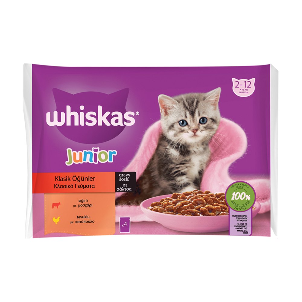 Whiskas Yaş Kedi Maması Yavru Kedi 4×85 g