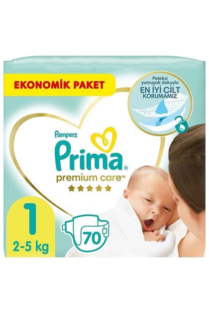 Prima Premium Care Bebek Bezi Ekonomik Paket 1 Beden Yenidoğan 70'li